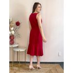 Vestido Linho Midi - Vermelho
