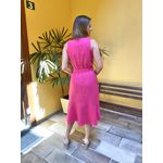 Vestido Linho Midi - Rosa