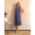 Vestido Linho Midi - Azul Jeans