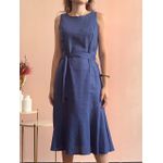Vestido Linho Midi - Azul Jeans