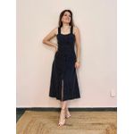 Vestido Linho Risca Giz