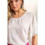 Blusa Ampla Em Crepe Com Babado