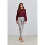 Calça Alfaiataria Com Prega Cinza