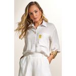 Camisa Em Viscolinho Aplique Limão - Displicent