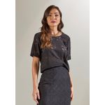 Blusa Manga Curta Em Renda Preto - Displicent