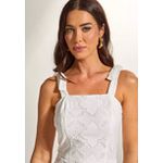 Vestido Midi em Renda com Alça Off-White