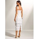 Vestido Midi em Renda com Alça Off-White