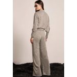 Blusa Em Malha Tricô Com Elastano e Aplicação de Pedrarias Cinza