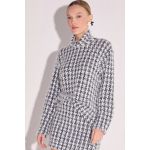 Blusão Pullover Em Tricô P&b Preto