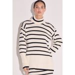 Blusão Gola Alta em Tricô P&B