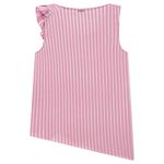 Blusa sem Mangas com Babados em Tricoline Listrado 76935 Linzzi