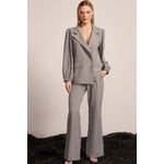 Calça Wide Leg em Alfaiataria Cinza