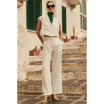 Calça Wide Leg Cintura Alta em Blend de Viscose com Detalhe Ajustável Na Cintura 74530 Linzzi