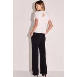 Calça Wide Leg Em Molevisco Preto