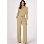 Calça Wide Leg Em Molevisco Verde Claro