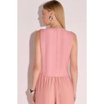 Colete Alfaiataria em Crepe Rosa