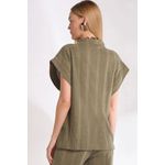 Blusa Em Malha Tricô Verde Escuro