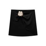 Shorts Saia em Blend de Viscose Preto