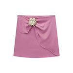 Shorts Saia em Blend de Viscose Rosa