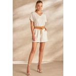 Shorts Cintura Alta Bicolor em Molevisco 77894 Linzzi