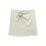 Shorts Saia em Blend de Viscose Off-White