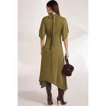 Vestido Maxi Midi de Viscose Verde Escuro