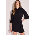 Vestido Chemise em Crepe Preto