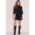 Vestido Chemise em Crepe Preto