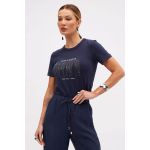 Camiseta Sommer Estampada Com Aplicação Azul Olympic