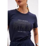 Camiseta Sommer Estampada Com Aplicação Azul Olympic