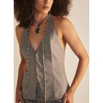 Colete Top Frente Única Com Recortes