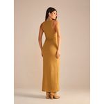 Vestido Slim Longo Decote Redondo