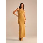 Vestido Slim Longo Decote Redondo