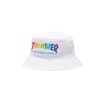 Bucket Hat Thrasher Rainbow White