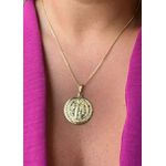COLAR PINGENTE SÃO BENTO G BANHADO A OURO 