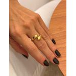 ANEL REGULÁVEL ABAULADO DUPLO BANHADO A OURO 