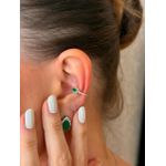 PIERCING FAKE GOTINHA ESMERALDA CRAVEJADO BANHADO A RÓDIO BRANCO