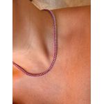 COLAR RIVIERA TRES PONTOS PINK BANHADO A RODIO BRANCO