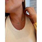 CHOKER TREVOS RESINADOS MARROM BANHADA A OURO