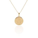 COLAR PINGENTE SÃO BENTO G BANHADO A OURO 