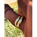 BRACELETE CHAPA DUPLA BANHADO A OURO
