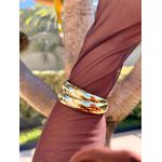 BRACELETE CHAPA DUPLA BANHADO A OURO