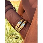 BRACELETE CHAPA DUPLA BANHADO A OURO