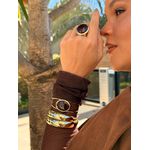 BRACELETE CHAPA DUPLA BANHADO A OURO