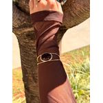 BRACELETE OVAL RESINADO MARROM BANHADO A OURO
