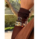 BRACELETE CHAPA DUPLA BANHADO A OURO