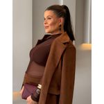 BRINCO BOHO CHAPA DUPLA ORGANIC MARROM BANHADO A OURO