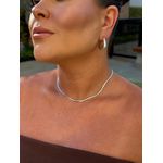 CHOKER FITA FINA DETALHADA BANHADO A RÓDIO BRANCO