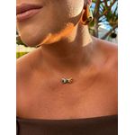 CHOKER NYLON CORAÇÕES DOIS BANHOS