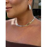 CHOKER PLAQUINHAS BANHADO A RÓDIO BRANCO